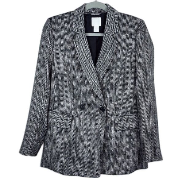 H&M Double Breasted Straight Cut Blazer Size 6 - Picture 1 of 7